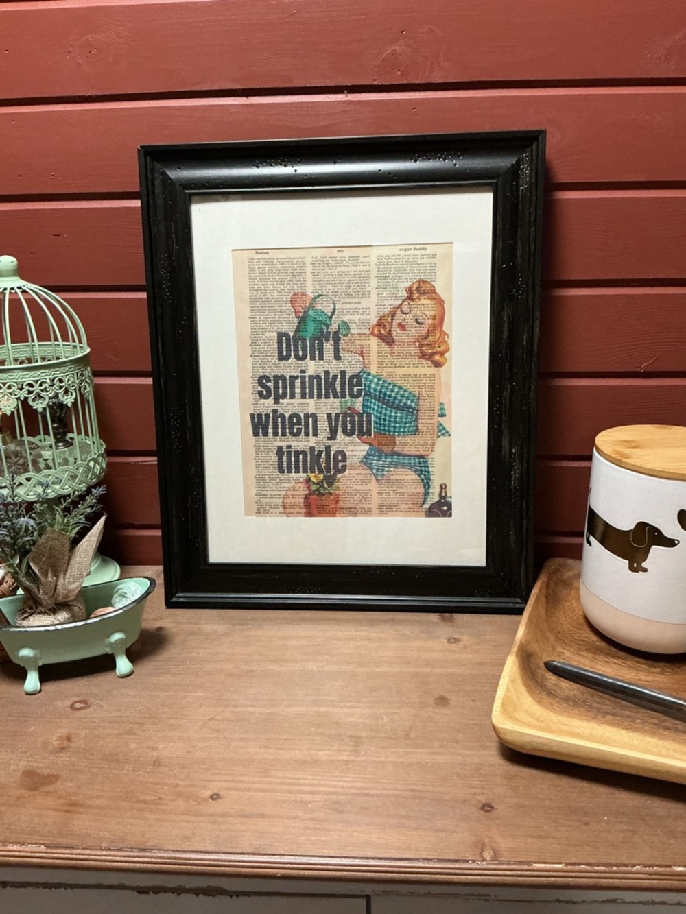 Pin up Girl Vintage Style Framed Bathroom Art